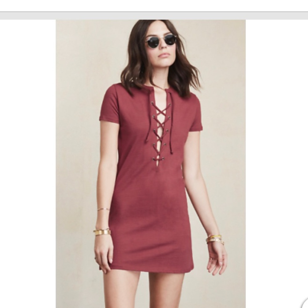 Reformation Caroline lace up dress